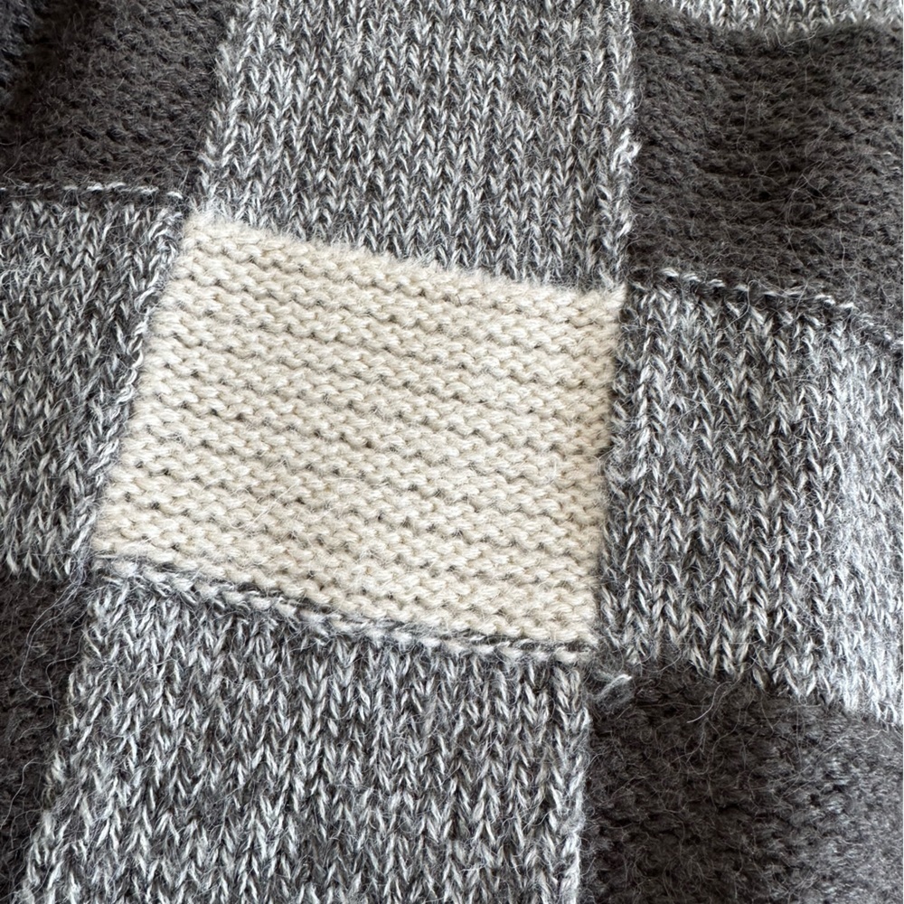 Kitty Hawk | 80s Brown & Cream Cabincore Buffalo Plaid Crewneck Sweater, Size S - Picture 4 of 6